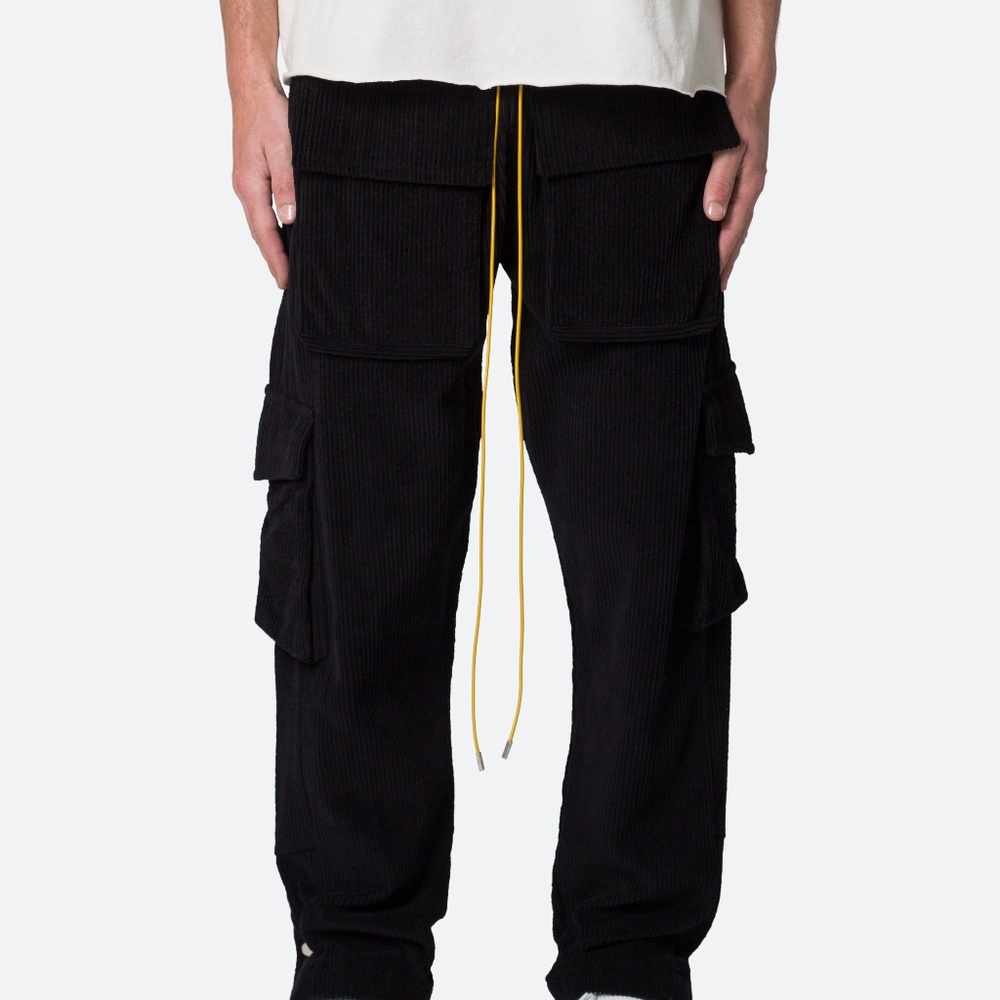 mnml Corduroy Snap II Cargo Pants - Black Size SBlack / S